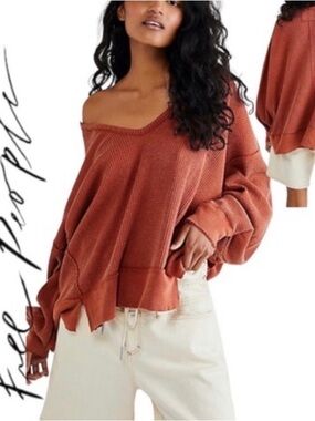 TERRACOTTA color Free People Medium Sweater NWT